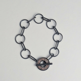 Circle Chain Bracelet with Inlaid Toggle