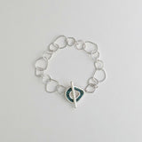 Irregular Chain Bracelet with Chrysocolla Toggle