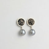Jet Studs with Pearl Drops