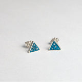 Triangle Inlay Studs: Turquoise & Mother of Pearl