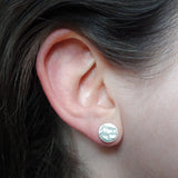 Hammered Studs: Small, Polished Sterling Silver